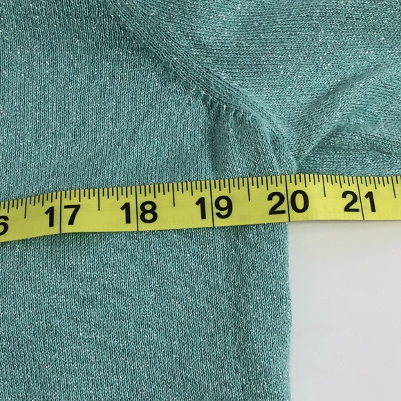 Brooks Brothers 346 Metallic Mint V-Neck Sweater - Picture 6 of 8